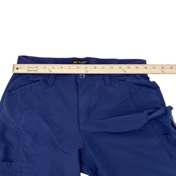Lee Womens Relaxed Fit Mid Rise Cargo Capri Pants Medium Blue Polyester/Spandex - Picture 4 of 8